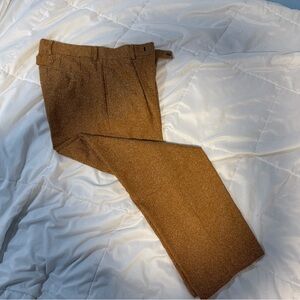 ASOS Men's Wide-Leg Pleated Pants in Herringbone